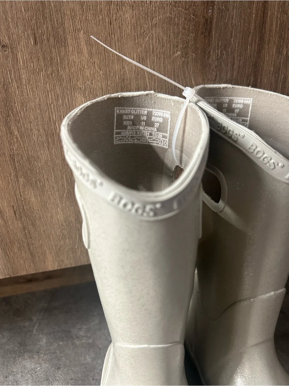 BOGS RAINBOOT GLITTER Silver Kids' Rain Boots size 11 NEW
